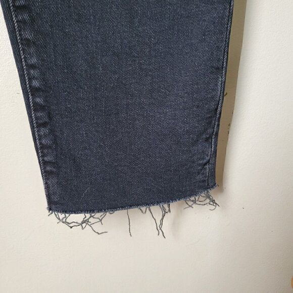 NWT OLD NAVY O.G. STRAIGHT HIGH RISE JEANS BLACK RIPPED SIZE 8 - Picture 10 of 16